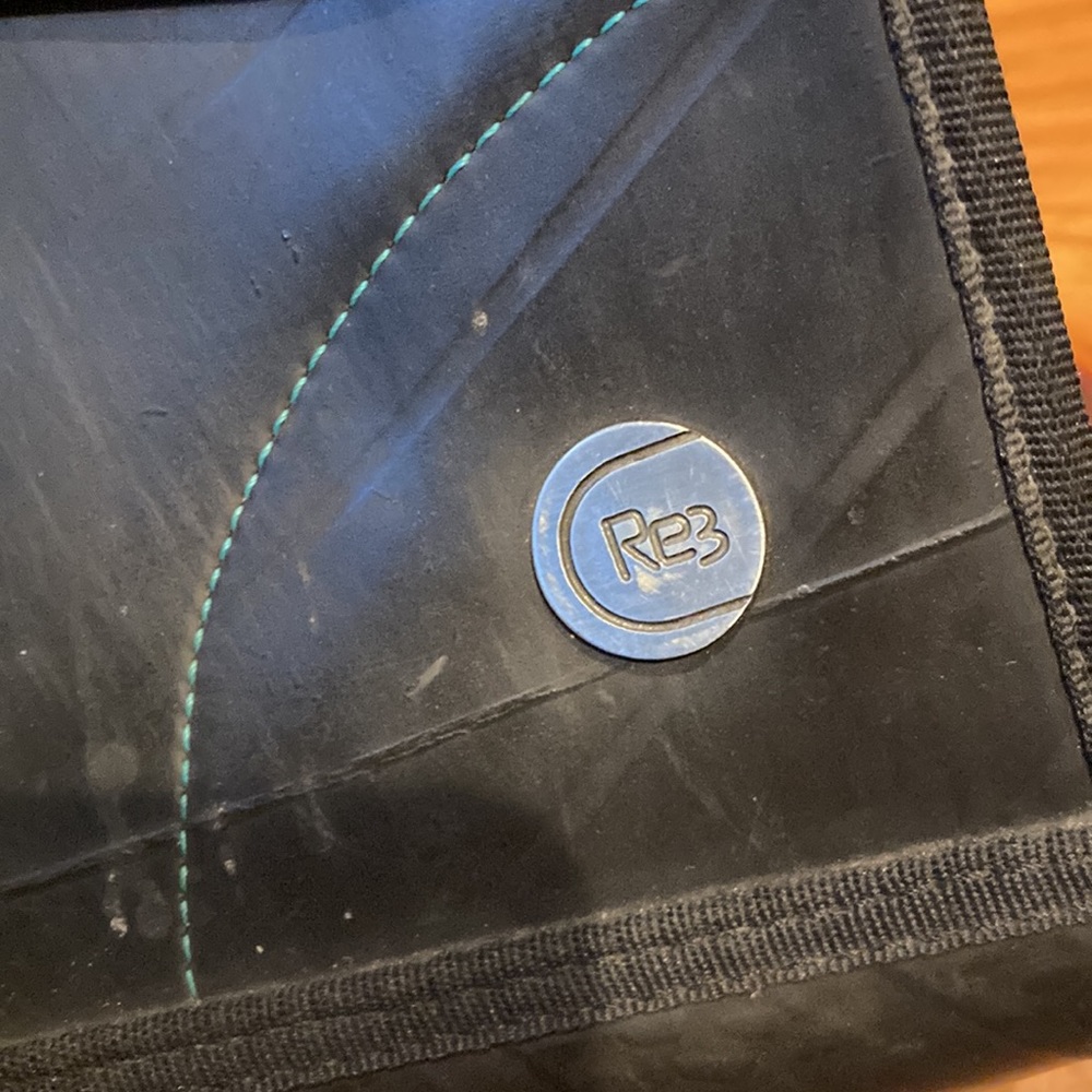 RE3 (recycle-renew-reuse) Rubber Tire Tube Messanger Bag Black/Turquoise - Picture 5 of 14